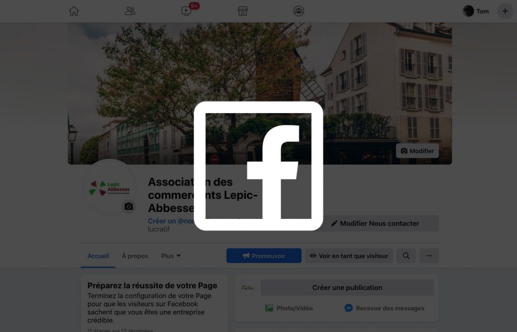 Création d'une page Facebook pour l'association  Association des